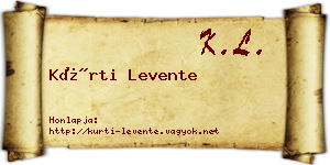 Kürti Levente névjegykártya