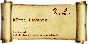 Kürti Levente névjegykártya
