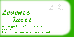 levente kurti business card