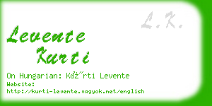 levente kurti business card